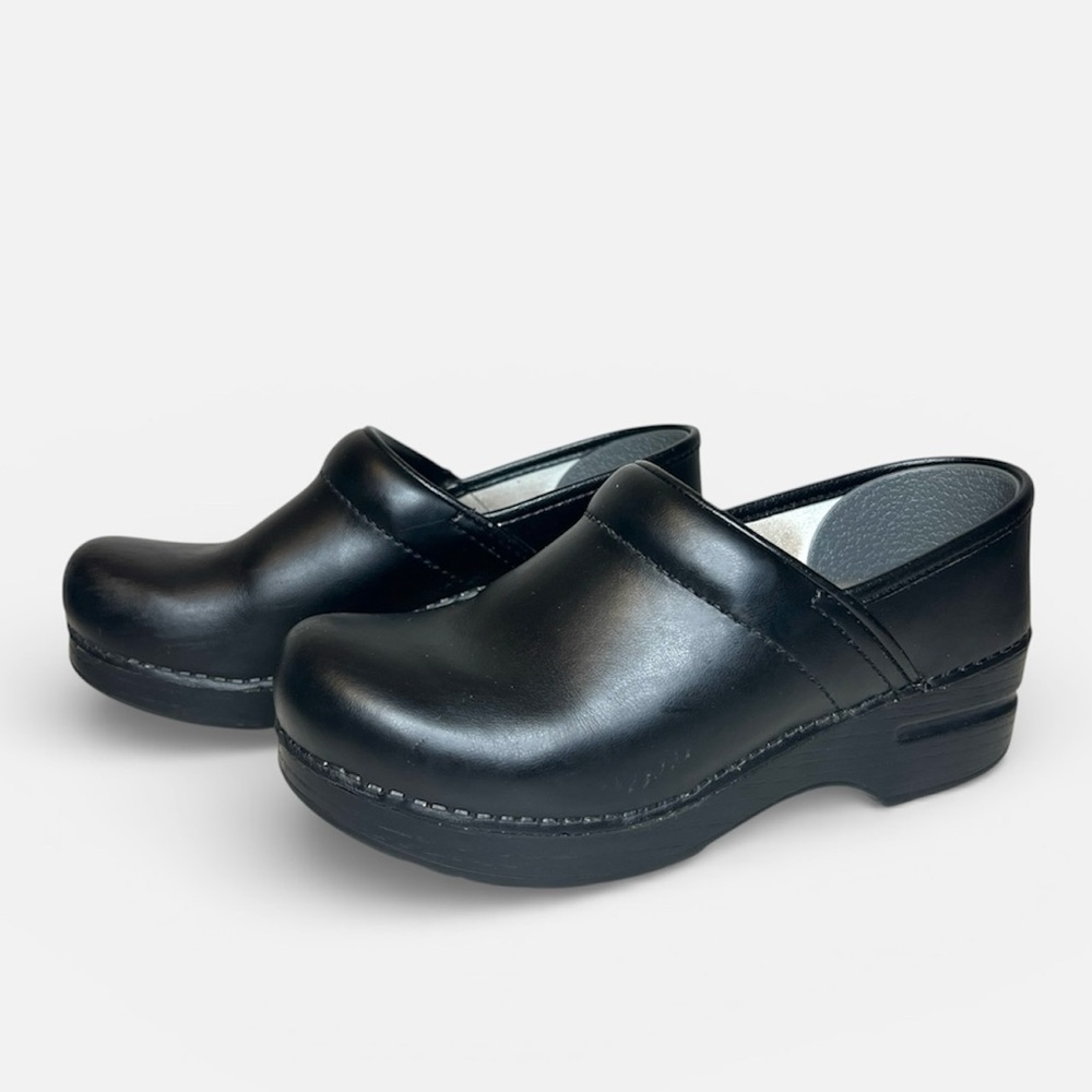Dansko Professional Black Leather Clogs